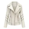 Veste en cuir femme fermetures éclair printemps automne PU col Mandarin rouge moteur Biker manteau femme court