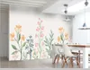 Fonds d'écran Papel De Parede Nordique Moderne Abstrait Plante Fleur Art Papier Peint Mural Salon TV Mur Chambre Papiers Décor À La Maison