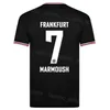 2023 24 Vereinsfußball Eintracht Frankfurt 15 Ellyes Skhiri Trikots 7 Omar Marmoush 26 Junior Dina Ebimbe 1 Kevin Trapp William Pacho Fußballtrikot-Kits Schwarz Rot Weiß