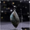 Charms Natural Irregar Eye Crystal Stone Labradorite Moonstone Sunstone Ciondolo Divinazione Spirituale Meditazione Gioielli Drop Dhgarden Dh4B8