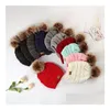 Party Favor Années Cadeau 10 Designs CC Adt Hiver Chapeau Chaud Femmes Doux Stretch Tricoté Pom Beanie Fille Ski Noël Drop Livraison Accueil Dh1Do