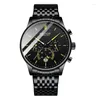 Armbandsur Sdotter Poedagar Ultra Thin Thin Mesh Belt Mens Watches Sport Chronograph Waterproof Luminous Watch for Men Top Luxury Quartz