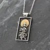 Pendant Necklaces 1pcs Stainless Steel Forest Cute Mini Landscape Necklace Waves And Sun Mixed Metals Nature Camping Hiking Jewelry