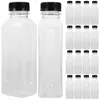 Water Bottles 25 Pcs Juice Bottle Empty Plastic Fridge Containers Flat Milk Caps Beverage Drinking Transparent Straws