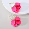 Korean Fashion Acrylic Rose Petals Flower Dangle Earrings For Women 2022 Trend Luxury Design Wedding Party Jewelry Accessories EarringsDangle Earrings