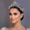 Feestelijke Zilveren Tiara Diamant Barokke Bruidshoofddeksels Kroon Strass met Bruiloft Sieraden Haaraccessoires Bruidskronen Hoofddeksels HP559