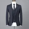 Trajes para hombres (chaqueta pantalones chaleco) Últimos diseños de pantalones de abrigo Traje de hombre a rayas Casual Slim Fit Conjunto de 3 piezas Esmoquin Sastre Novio Fiesta de graduación Blazer 5XL