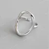Zilver Kleur Onregelmatige Holle Opening Ringen voor Vrouwen Paar Mode Eenvoudige Geometrische Partij Sieraden Geschenken Mode-sieraden Ringen