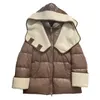 Jaqueta de inverno feminina jaqueta puffer jaqueta de lã feminina médio longo grosso solto fino lã de cordeiro retalhos casaco