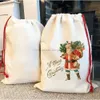 Christmas Decorations Sublimation Blanks Santa Sacks DIY Personalized Drawstring Bag Christmas Gift Bags Pocket Heat Transfer NEW Fast Ship 50x68cm