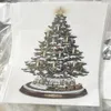 Dekoratif Nesneler Figürinler Noel Ağacı Dönen Heykel Tren Dekorasyonları Pastap Pencere Çıkarmaları Kış Ev Dekoru 231030