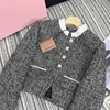 Women's Jackets designer Early Autumn Winter Wool Coat New Style White Standing Collar Knitted Short High end Quality CJDH