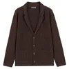 Erkek Ceketler Erkek Knit Üstler Sonbahar Kış Takımları Yaka Uzun Kollu Yama Cep Hardi Dış Giyim Paltoları