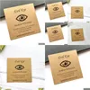 Tags Price Card 100Pcs Handmade The Evil Eye Design Packaging Paper Good Luck Protection Friendship Bracelet Jewelry Drop Delivery Pac Dhfru