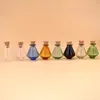 Bouteilles 5-50pcs Mini Vase en verre en forme de diamant pots vides souhaitant bouteille flacons de stockage de parfum bricolage pendentif bouchon de liège décor à la maison