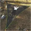 Hängmattor Portable Hammock Mtifunctional Triangle Aerial Mat för utomhuskamträd tält MTI Person Sleep Pad J230302 Drop Delivery Hom Dhobi