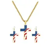 Ensemble collier et boucles d'oreilles, pendentif du jour de l'indépendance du 4 juillet, ornement de Couple