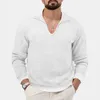 Men's T Shirts Spring And Summer Basic Menswear Top Casual V Neck Male Long Sleeve Black Clothes Street Wear Solid Pullovers Tees Drop