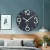 Horloges murales Veilleuse Simple Design De Mode Horloge Suspendue Moderne Montres Silencieuses Rondes Non Ticking Reloj Pared Articles De Décoration De La Maison