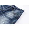 D2 Jeans Jeans pour hommes 2023 Printemps et automne Trou Breaking Élastique Lavage à l'eau Pieds des étudiants serrés Discothèque Pantalons de mode