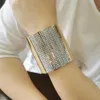 Braccialetto di lusso strass scintillanti braccialetti in lega di polsino delle donne fascino festa di nozze gioielli dichiarazione accessori MANILAI 231027