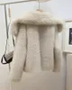 Women's Fur 2023 Women Winter Warm Faux Coat Big Collar Velvet Casaco Feminino