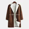 Men's Trench Coats 4 Colors Mens Coat Jacket Warm Imitation Suede Long Windbreaker Fashion Winter Clothing