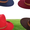 Moda Sun Hat Men Men Men Fedora chapéu clássico largo brim felt bloppy cloche cap capeau imitação de lã Cap3512402