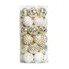 Decorazioni natalizie 30 pezzi Palline di Natale 60 mm Oro bianco verniciato infrangibile Festivo Matrimonio Appeso Ornamenti Decorazione per alberi di Natale Durevole 231030