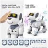 Electric/RC Animals Electric RC Funny Robot Electronic Dog Stunt Voice Command Programmerbar Touch Sense Music Song for Children S Toys Dhgan