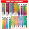 Poco Огромная одноразовая ручка Vape Pen 5000 Puff Электронная сигарета 15 мл Сетчатая катушка Перезаряжаемый испаритель Стартовый комплект 10 вкусов