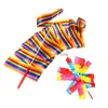 Gymnastikringe 2M / 4M Colorf Gym Bänder Tanzband Rhythmische Kunst Ballett Streamer Twirling Rod Stick für Training Professionelle Drop Dhgp8