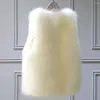 Gilet da donna Gilet invernale Elegante pelliccia sintetica taglie forti Cardigan senza maniche soffice e resistente al freddo per una vestibilità slim