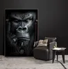 Apes Monkeys Gorila Listening To Music Animals Canvas Painting Abstract Wall Art Posters Prints Picture for Living Room Home Decor8324521