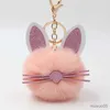 Mobiltelefonkedjan Creative Multi-Color Rabbit Hairball Pendant Super Cute Rabbit Bag Plush Pendant Keychain Cartoon Rabbit Pendant R231031