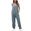 Kvinnors jeans High Roller Denim Jumpsuits for Women Casual ärmlösa lösa overaller med fickor