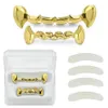 Custom Fit 18k Gold Plated Hip Hop Teeth Fang Grillz Caps Lower Bottom Grill Vampire Teeth240Z