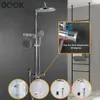 Душевые лейки для ванной комнаты DQOK Термостатический смеситель Хромированный смеситель Водопад Дождевая система Смесители для ванны 231030