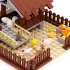 Blöcke Marumine 138PCS Bauernhof-Huhn-Gebäude, klassische Bauweise, MOC-Steine, Zusammenbau, Hausmodellbausatz, Kinder-Weihnachtsspielzeug, 231030