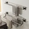 Towel Racks Holder Wall Mounted No Drilling Bar Space Aluminum Bathroom Organizers Shelves Shower Storage Rack 231031