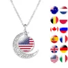 Hänge halsband land värld flaggor halvmåne halsband nationell flagga ryssland uk USA Kanada England Spanien Ukraina Italien smycken