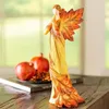 Dekorative Objekte Figuren Herbst Ahornblatt Engelsflügel Statue Desktop Ornamente Kreative Harzskulptur für Garten Home Office Dekoration 231030