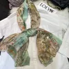 Scarves BYSIFA| Light Green Silk Scarf Ladies Fashion Spring Summer Floral Beach Scarves Shawls Fall Winter Long Scarves Wraps 180*110cm 231031