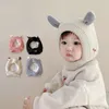 Berets 2023 Baby Balaclava Hats 0-3 Years Boys Girls Bonnet Winter Warm Thicken Kids Infant Cute Ears Knit Children Beanie