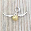 Andy Jewel Authentique pendentifs en argent sterling 925 Herry Poter Sterling Golden Snitch Slider Charm Convient aux bijoux ours européens Style251h