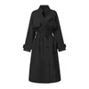 Trench da donna Cappotto autunnale Donna Moda coreana Doppio petto Kaki Giacca a vento lunga Donna Elegante Capispalla manica allentata casual