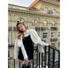 Femmes Fourrure Recadrée Faux Manteau Femmes De Luxe Élégant Court Moelleux Veste Hiver Coréen Parti Fourrure Outwear Vintage Blanc En Peluche Pardessus