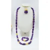 Halskette Ohrringe Set 40 Zoll 12–13 mm Charm Damen Pullover Halskette. Lavendelfarbe. Natürliche Koralle