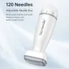 Bio Needle 120 pin Derma Stamp 0-2 MM Lunghezza ago regolabile Microneedle Roller Dermapen Derma per la crescita dei capelli Barba Glow Cura della pelle Strumenti di bellezza