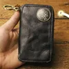 Brieftaschen Original pflanzlich gegerbtes Leder Schlüsseltasche für Männer Taille hängende multifunktionale Dual-Purpose-Autokarte